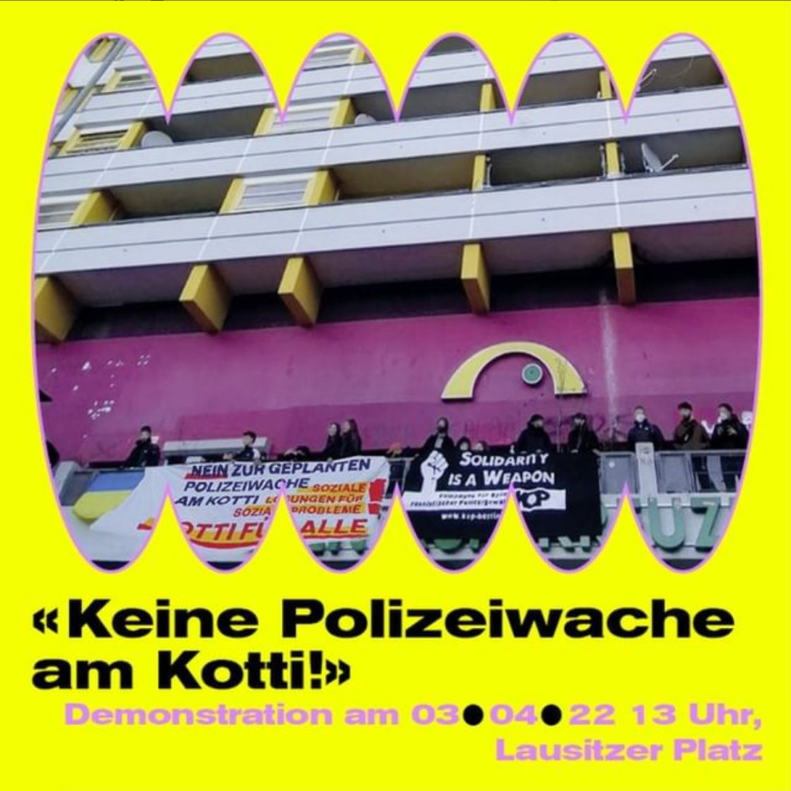 Photo von NKZ Keine Polizeiwache am Kotti Demonstration am 03.04.22 13 Uhr Lausitzer Platz