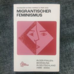Cover von Migrantischer Feminismus mit Zeichnung von eckiges Geschicht in Pink